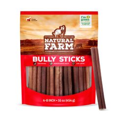 Natural Farm pizzle de bœuf sans odeur, format 4-8 pouces, idéal pour chiens moyens.
