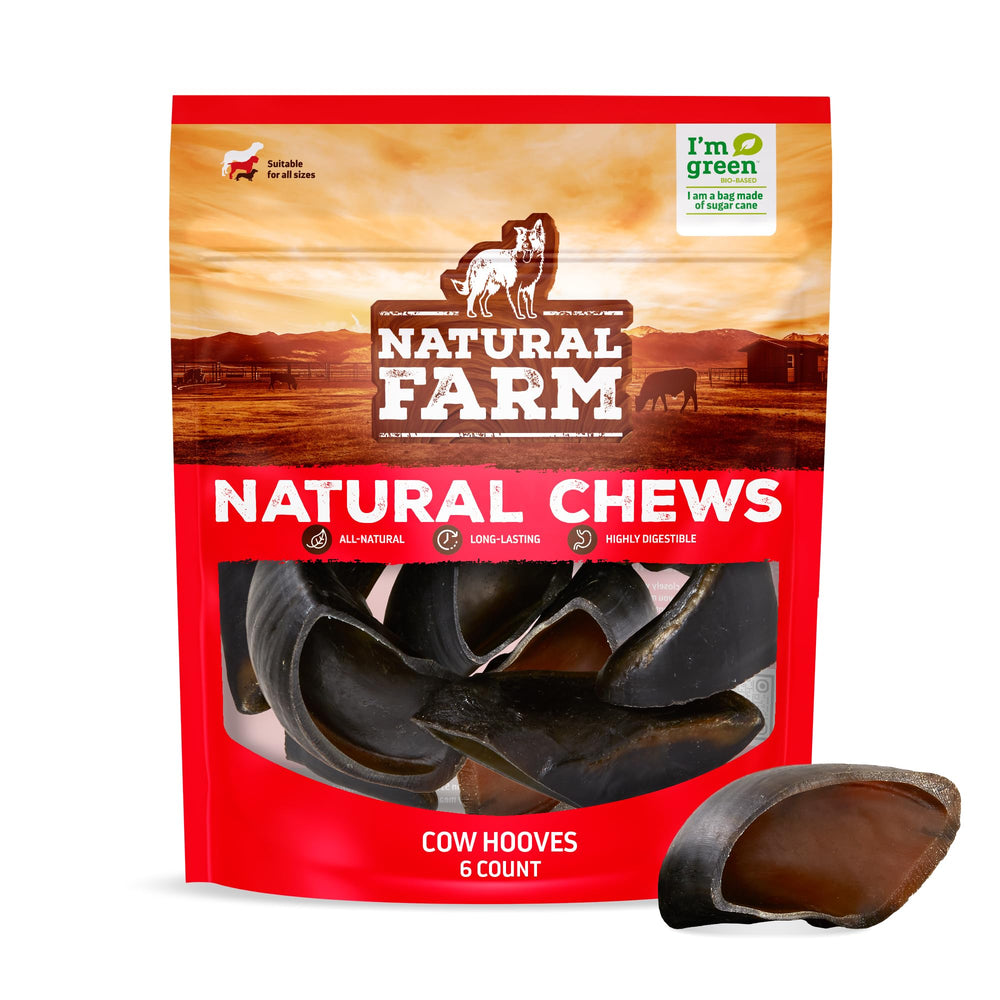 Natural Farm Sabots de vache – lot de 6 : récompense naturelle pour chiens