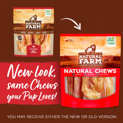 Natural Farm Tendons de bœuf Extra‑Épais – emballage pratique pour le quotidien canin.