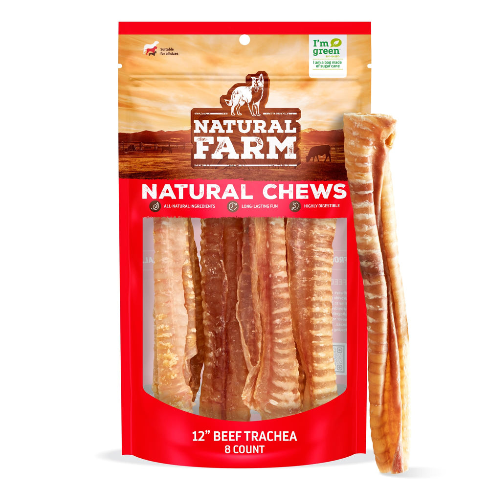 Natural Farm trachée de boeuf 12 pouces ensemble croquant pour chiens