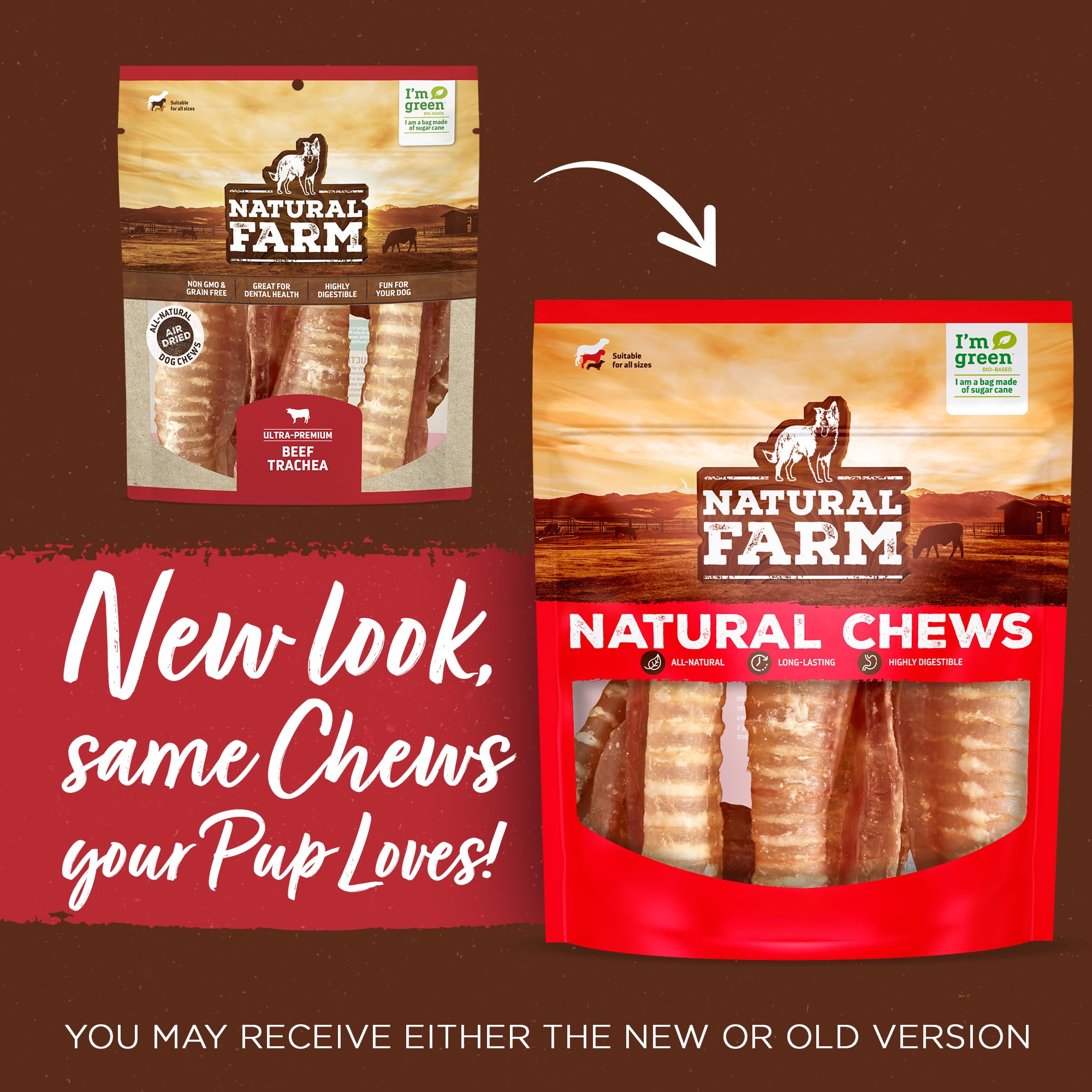Natural Farm Trachee boeuf texture croustillante ideale pour chien.
