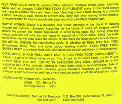 Natural Pet Products – ingrédients ail et vinaigre, formulation naturelle pour repousser les puces.
