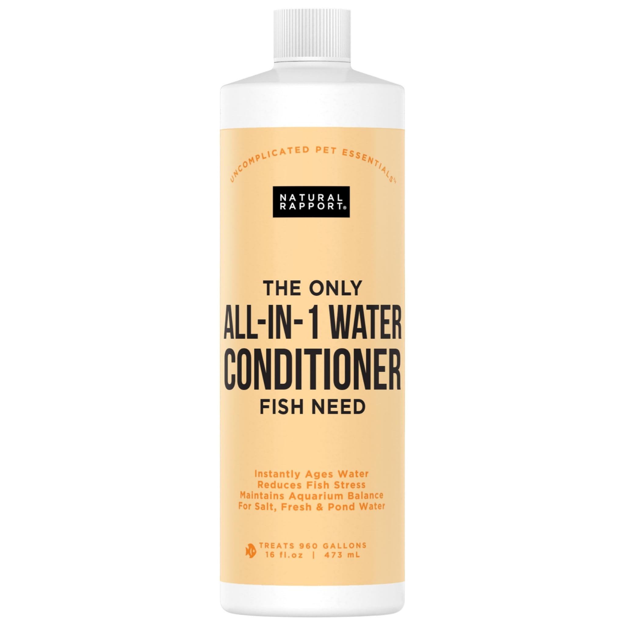 Natural Rapport Conditionneur Aquarium: bouteille 16oz pour préparer une eau sûre