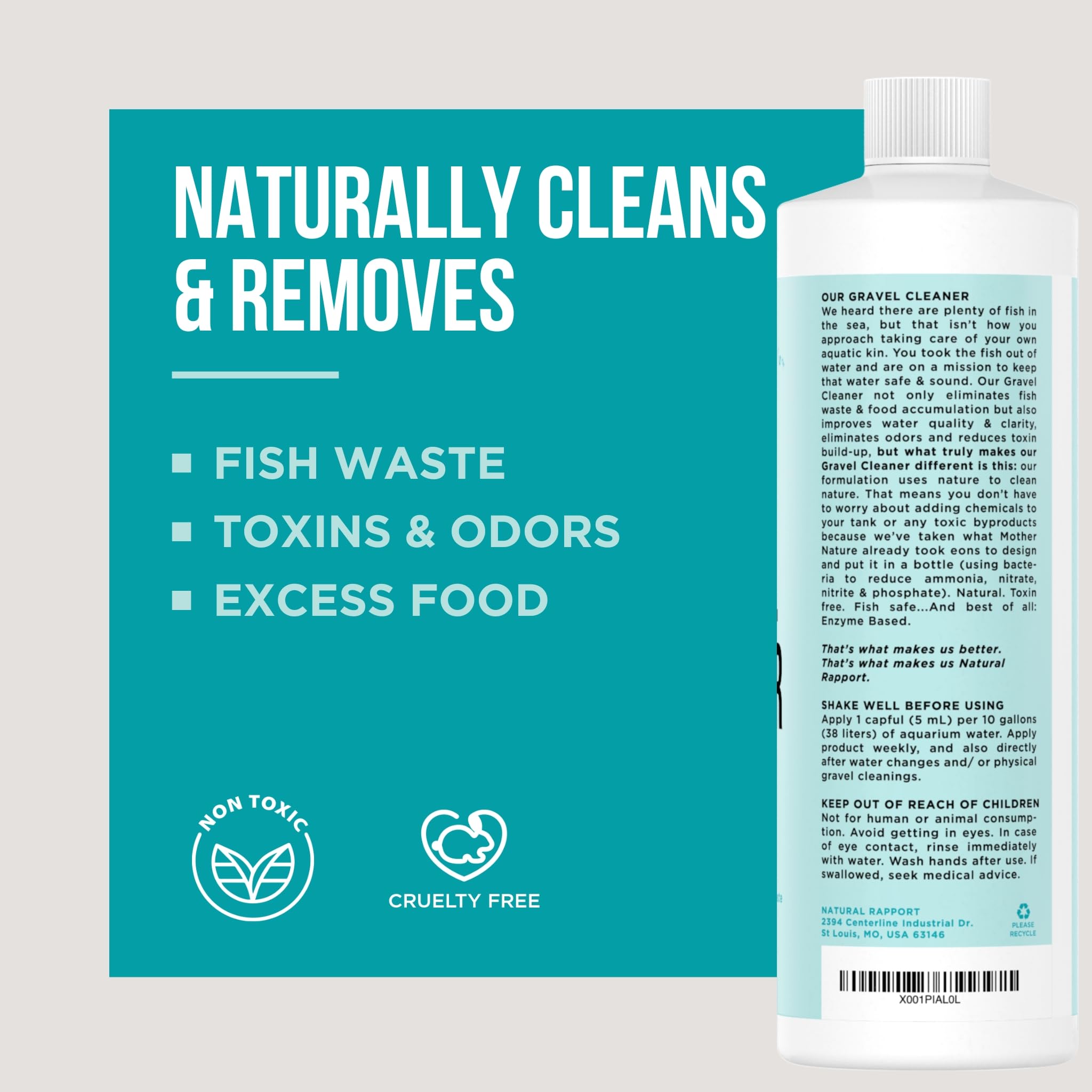 natural rapport doseur intégré, utilisation simple après chaque changement d'eau.