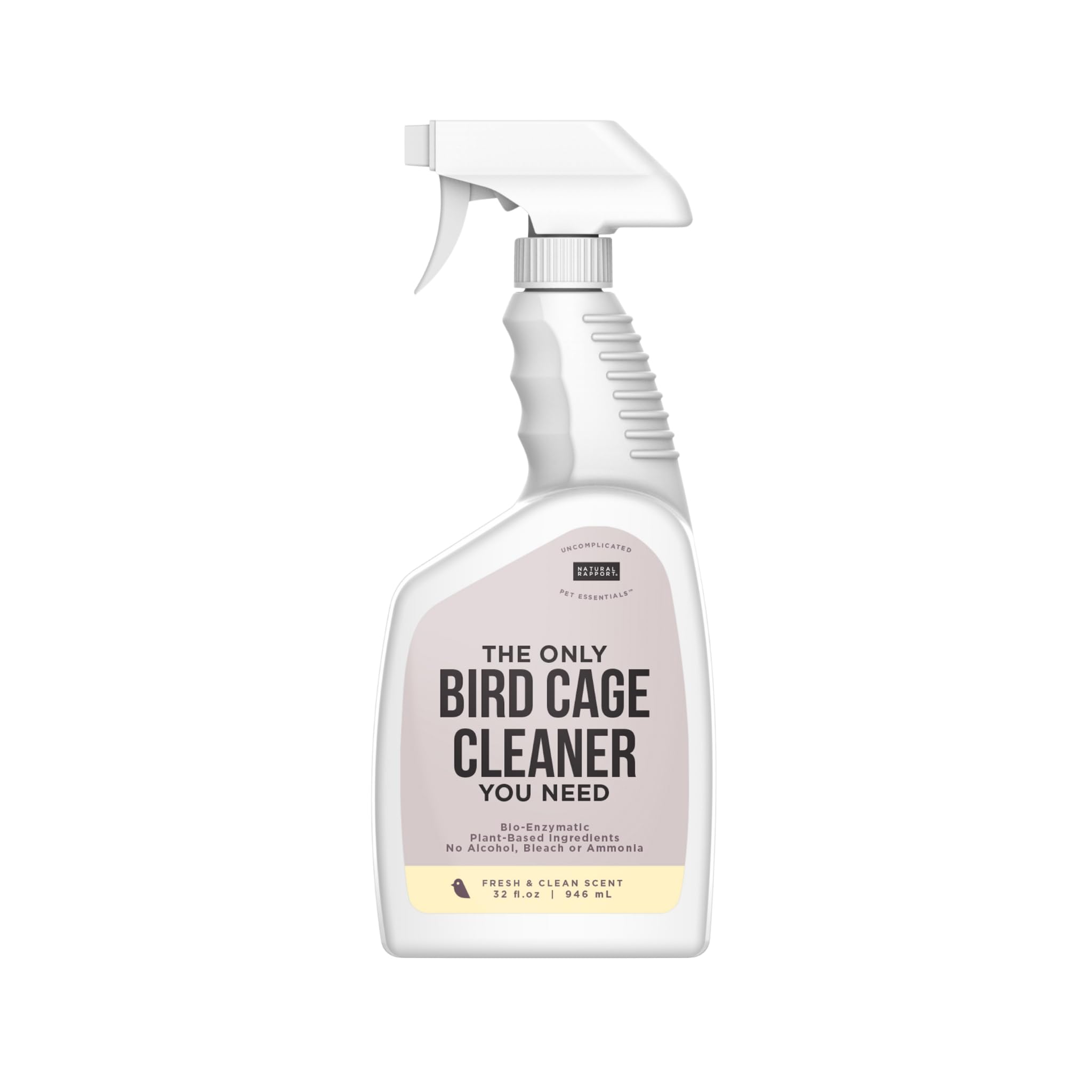 Natural Rapport nettoyant cage oiseaux, bouteille 32oz prête à l'emploi.