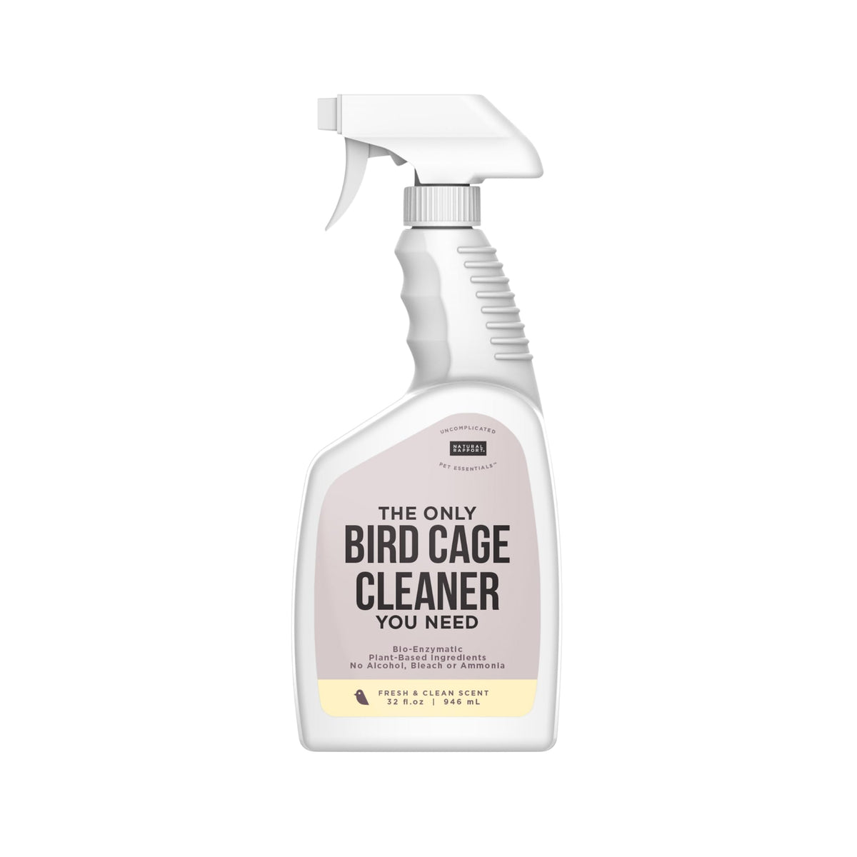 Natural Rapport nettoyant cage oiseaux, bouteille 32oz prête à l'emploi.