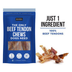 Natural Rapport tendon de boeuf, mastication lente pour chien actif.