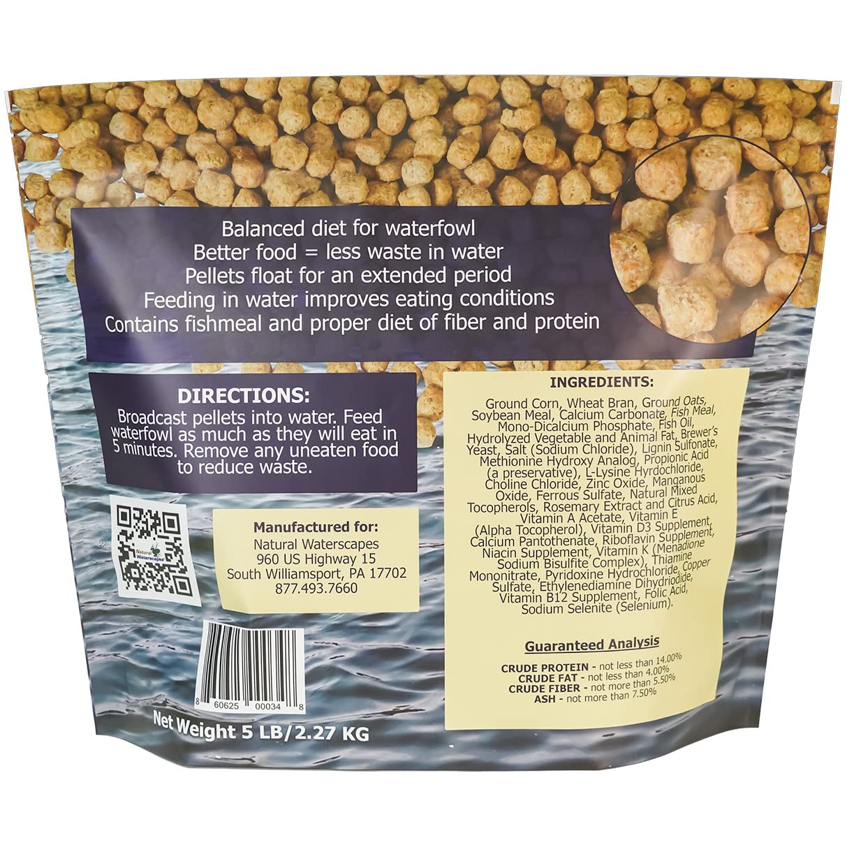 Natural Waterscapes pellets au poisson, protéine et fibre équilibrés pour les oiseaux d'eau