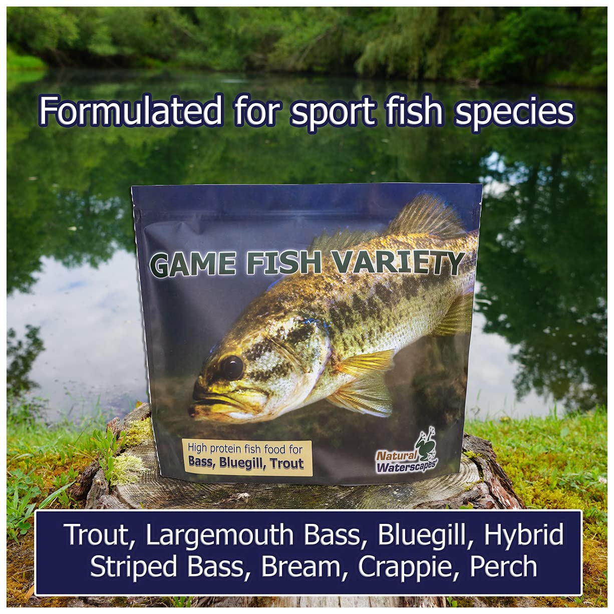 Natural Waterscapes aliments-poissons-premium-usa; mélange de qualité fabriqué aux États-Unis.