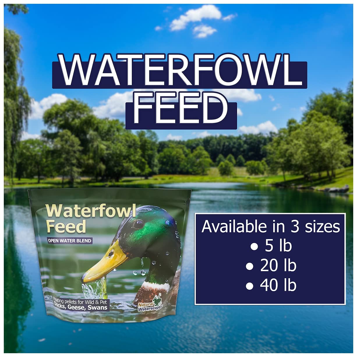 Natural Waterscapes: nourriture oiseaux aquatiques pellets premium pour usage quotidien
