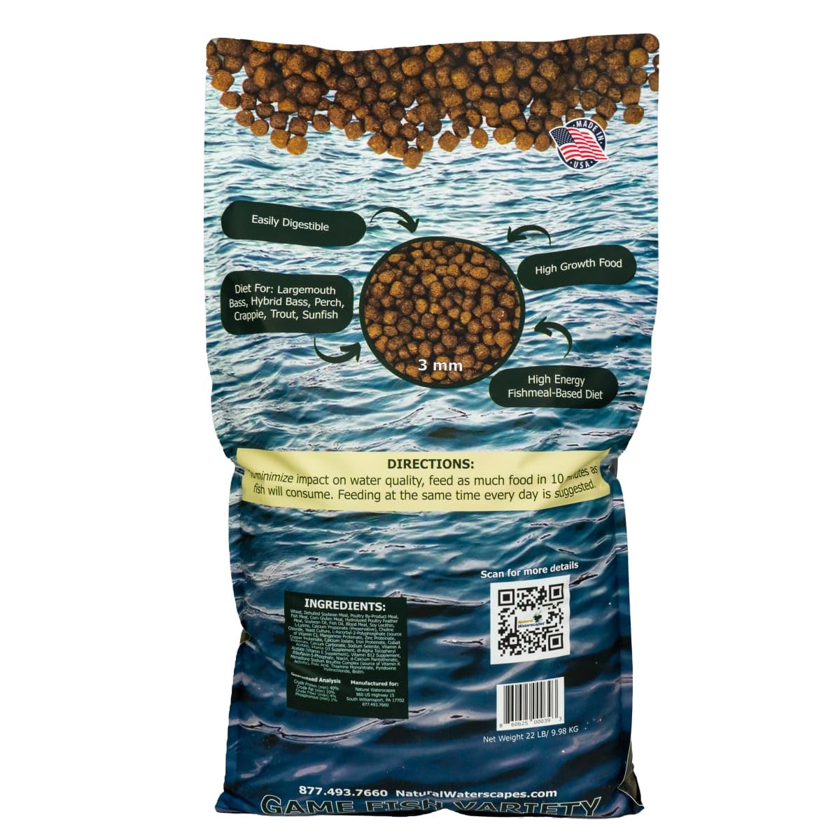 Natural Waterscapes sac-poisson-jeux-10-kg, idéal pour nourrir les poissons d'étang.
