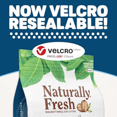 Naturally Fresh litière à absorption élevée grâce aux coques de noix.