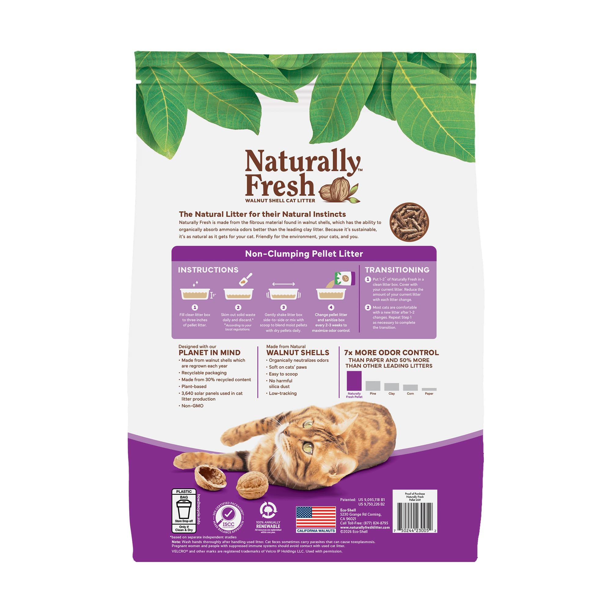 Emballage recyclable de Naturally Fresh pour une litière écologique.