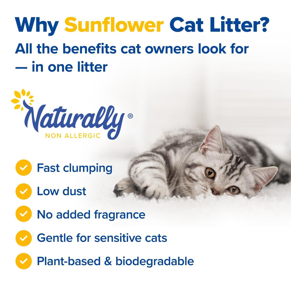 Naturally Non Allergic Litière Pellets Tournesol – formation de grumeaux facilitant le nettoyage