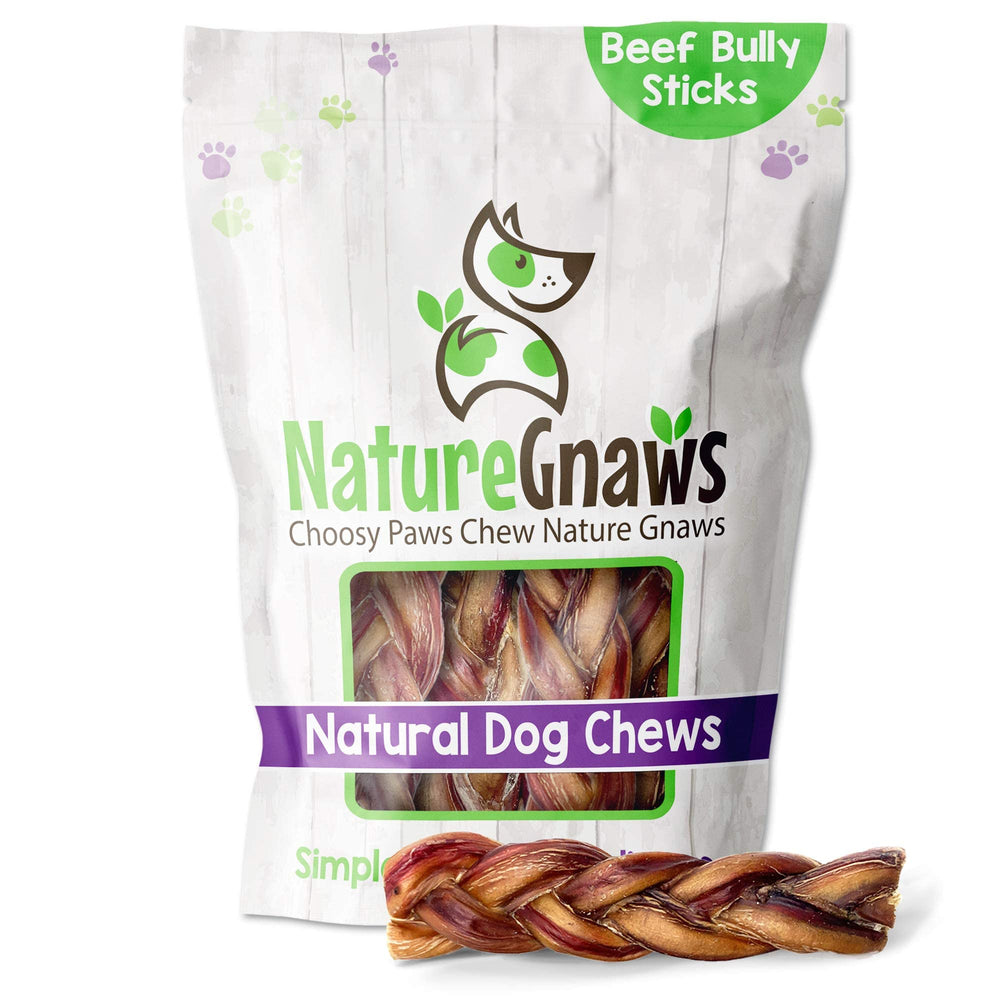 Nature Gnaws bâton tressé sans cuir brut – alternative naturelle pour sessions de mastication.