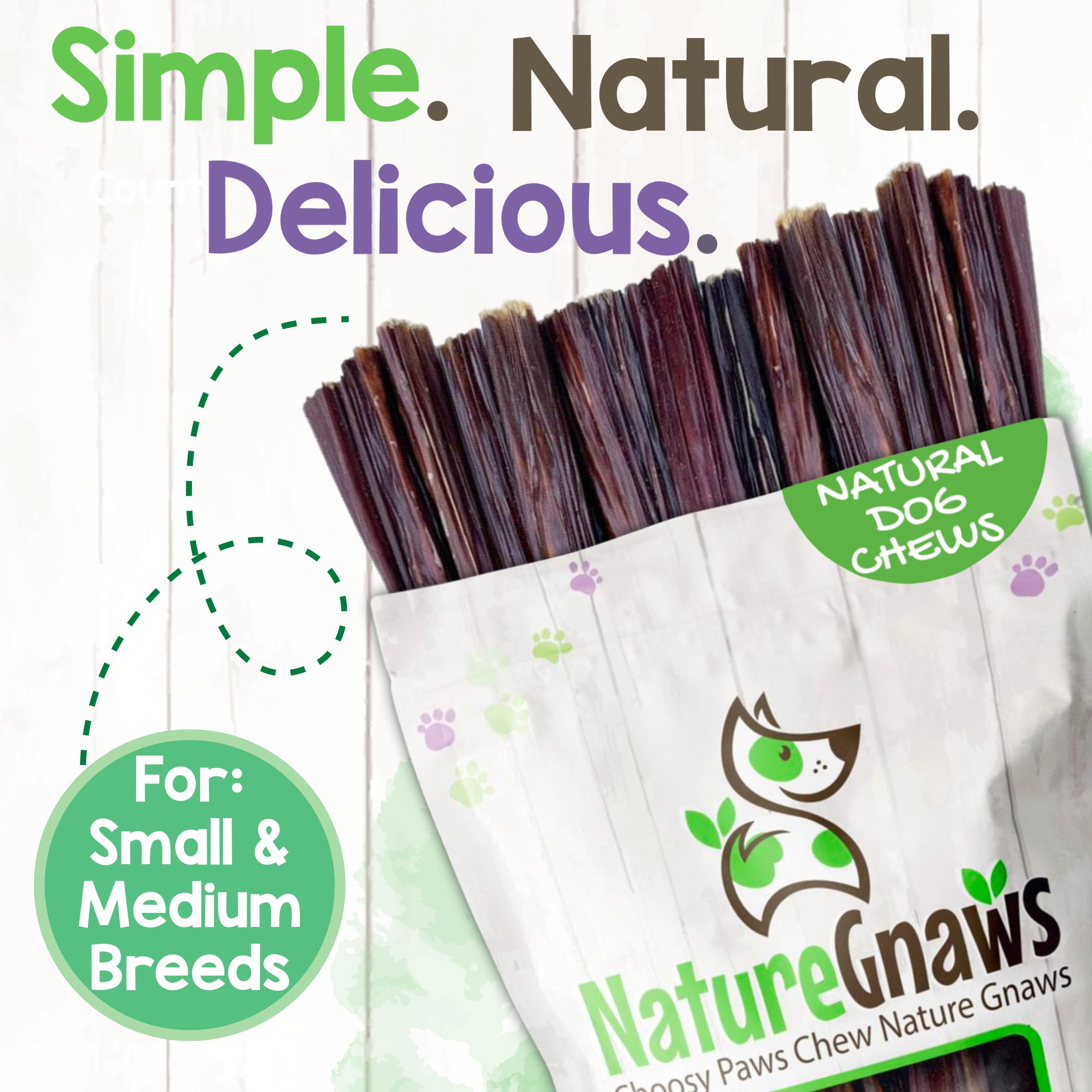 Nature Gnaws goulet-boeuf sans cuir, option naturelle et sans cuir.