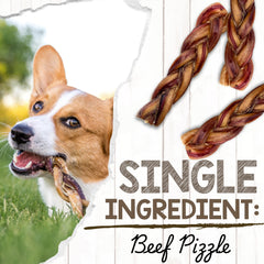 Nature Gnaws bâtonnets tressés longueur 5-6 pouces pour chiens moyens.