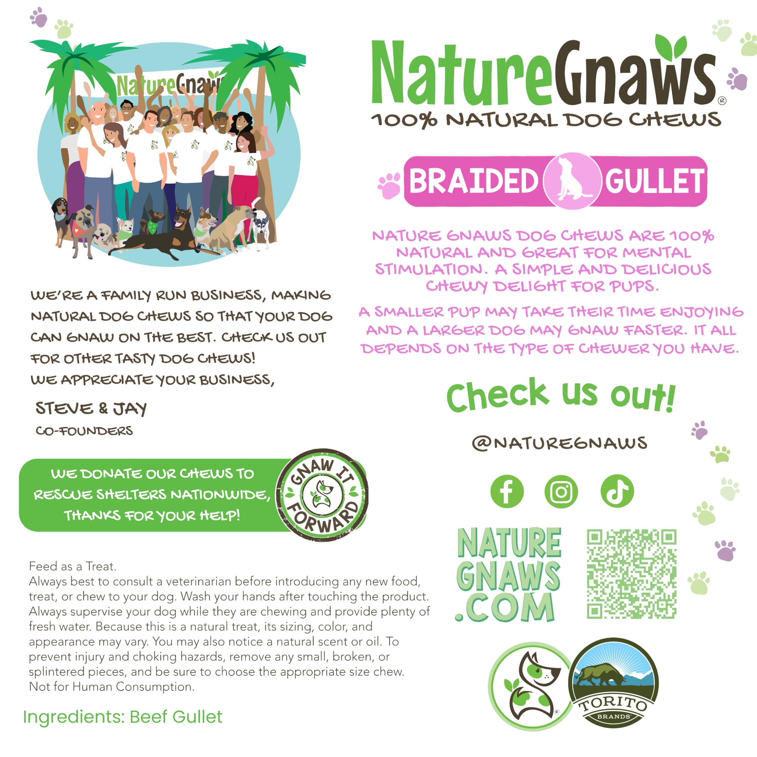 Nature Gnaws bouchées tressées de bœuf, goût savoureux et arôme naturel.