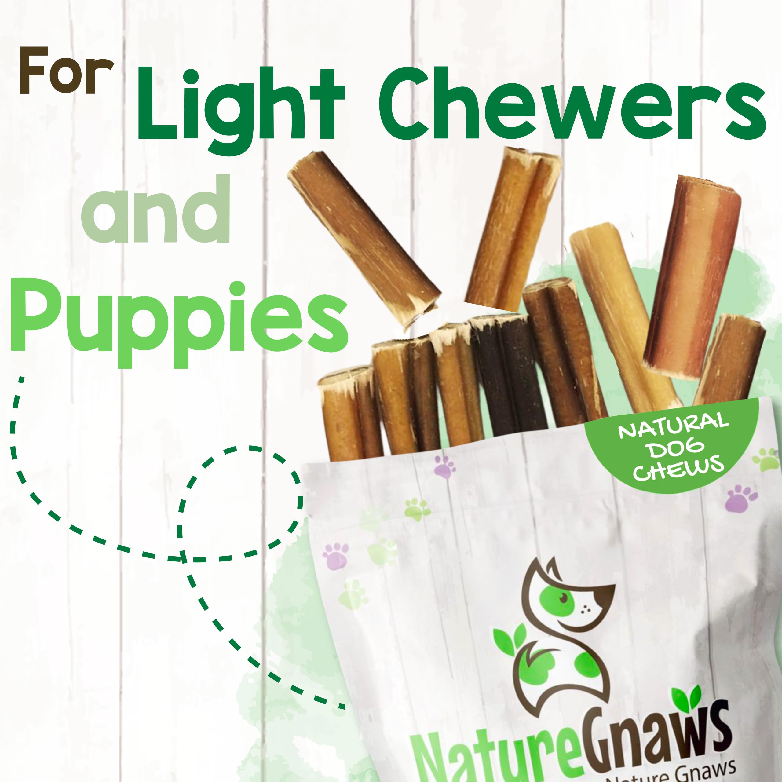 Nature Gnaws Bully Stick Bites arôme boeuf naturel et réconfortant.