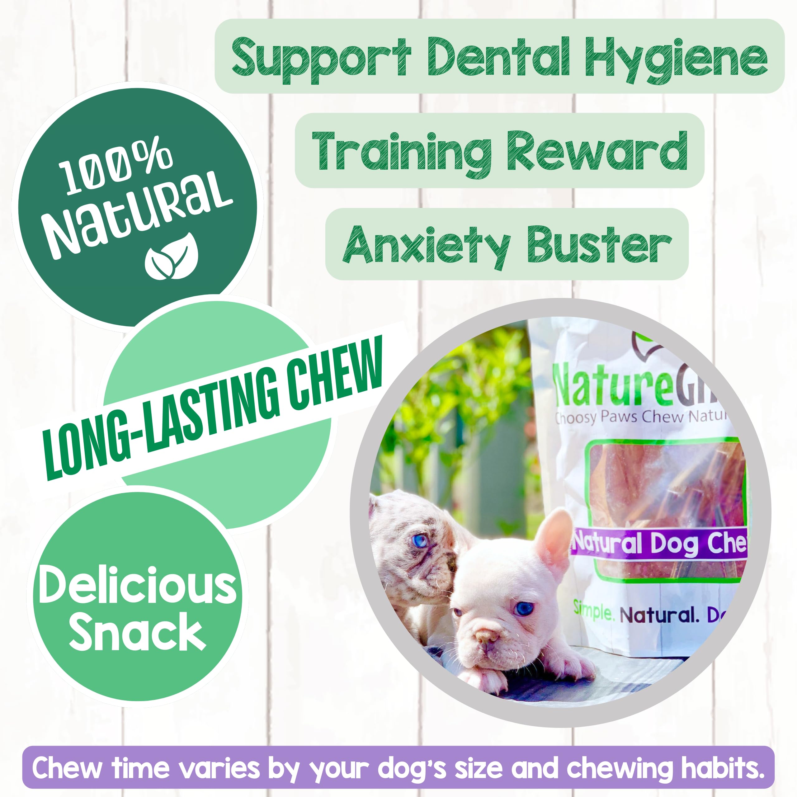 Nature Gnaws Bully Stick Bites favorise dentition saine et haleine fraîche.