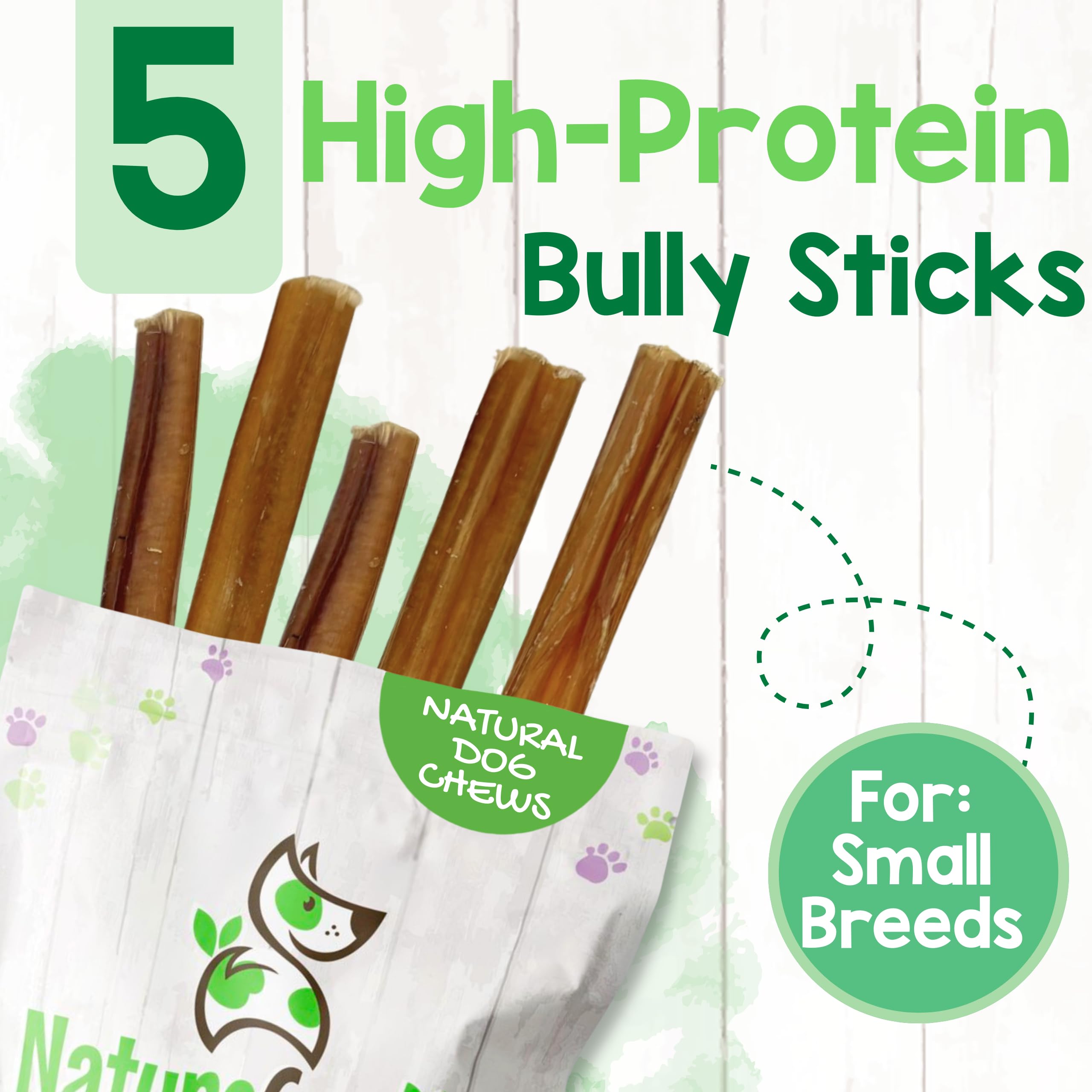 Nature Gnaws Bully Stick texture savoureuse, récompense idéale pour entraînement et réconfort.