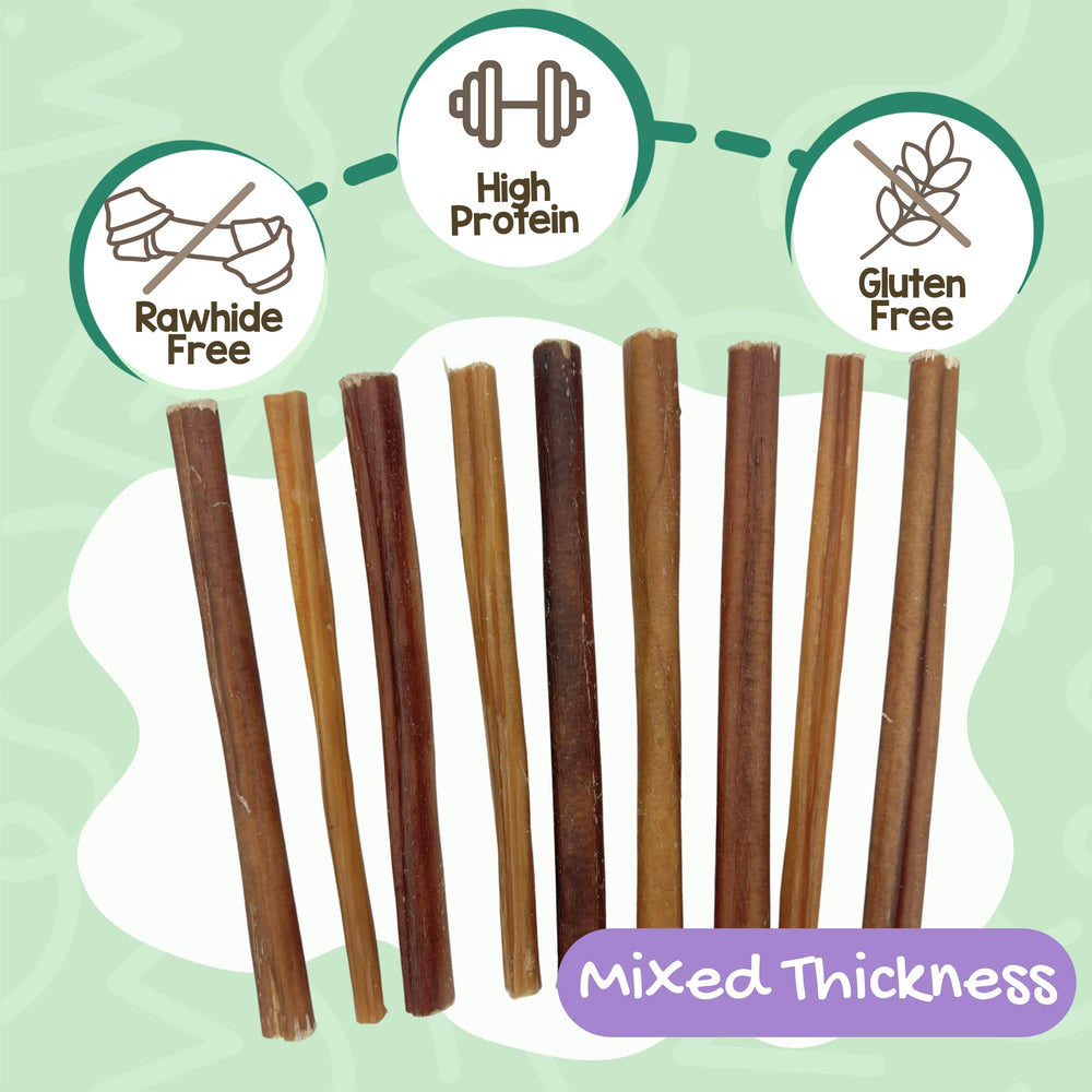 Chiots utilisant les Bully Sticks fins Nature Gnaws pour dentition.