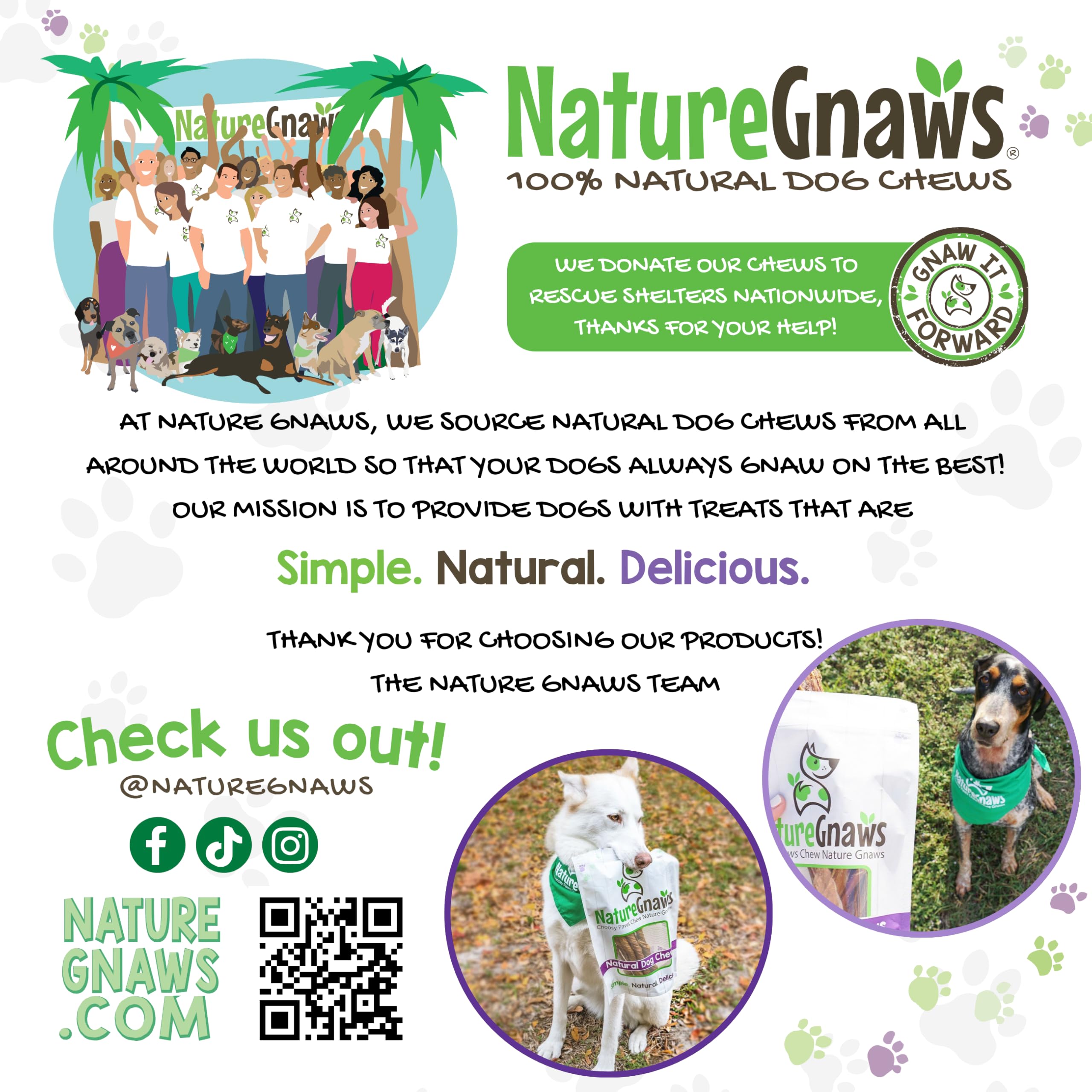 Entreprise familiale Nature Gnaws: friandises 100% naturelles et responsables.