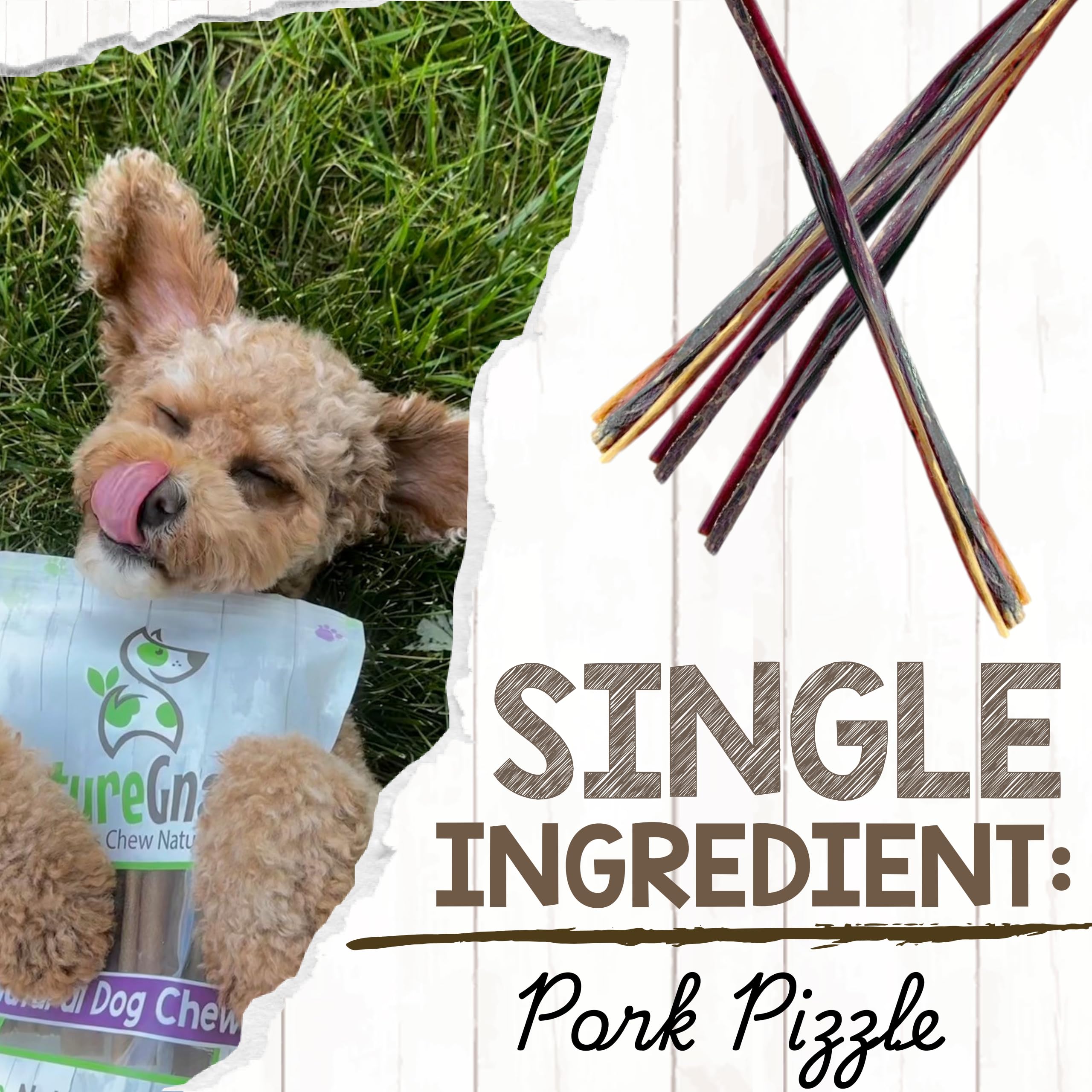 Nature Gnaws bully sticks sans gluten ni céréales, alternative naturelle.