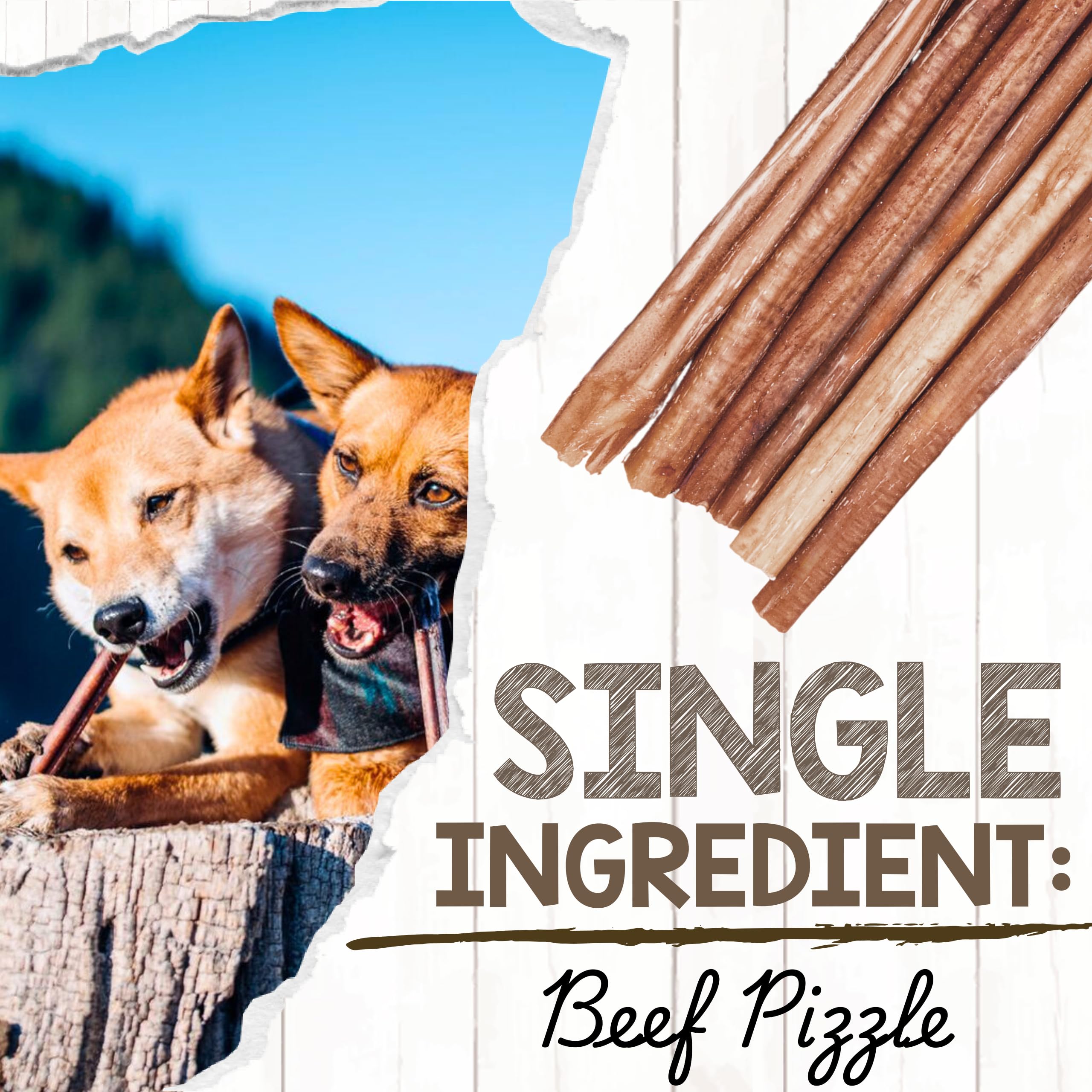 Nature Gnaws Bully Sticks – sans gluten, alternative naturelle pour chiens gourmands.