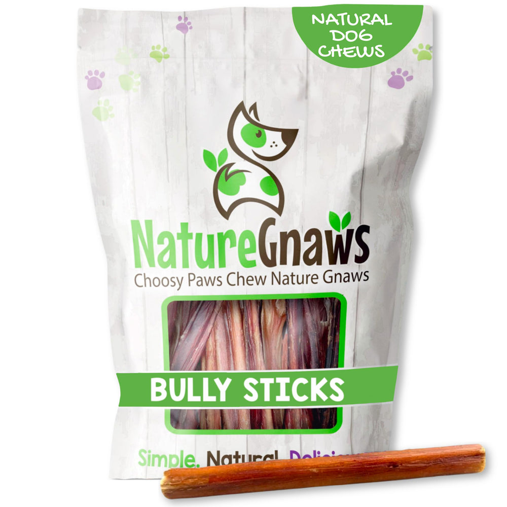 Bâtonnets Bully fins Nature Gnaws pour petits chiens, texture fine pour mâcher.