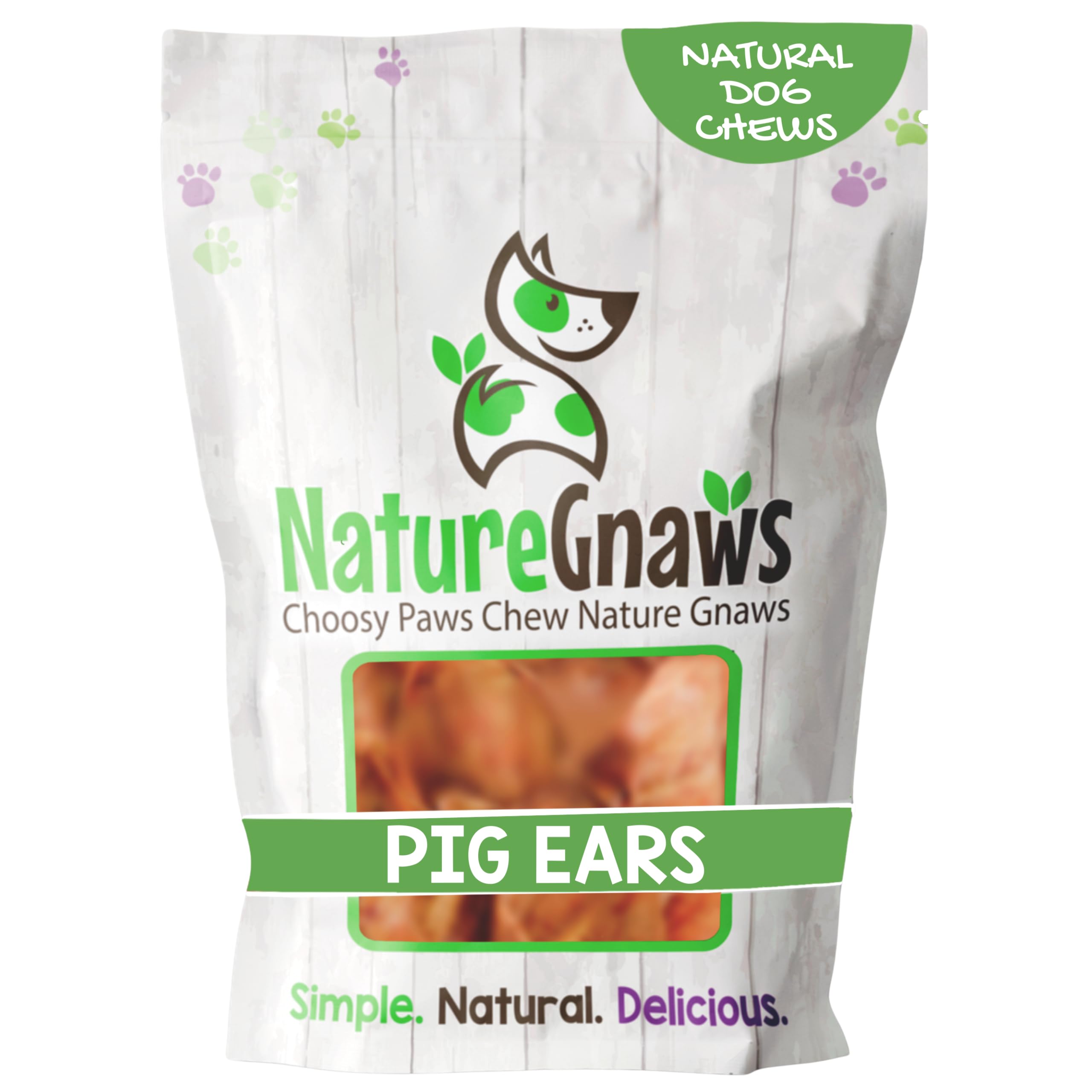 Oreilles de porc Nature Gnaws pour chien, ensemble de 8 unités, distraction durable.