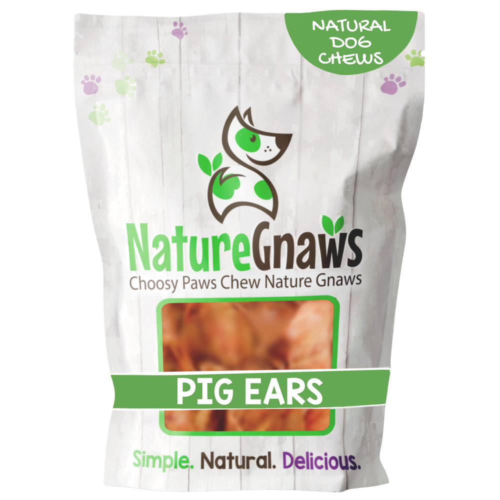 Oreilles de porc Nature Gnaws pour chien, ensemble de 8 unités, distraction durable.