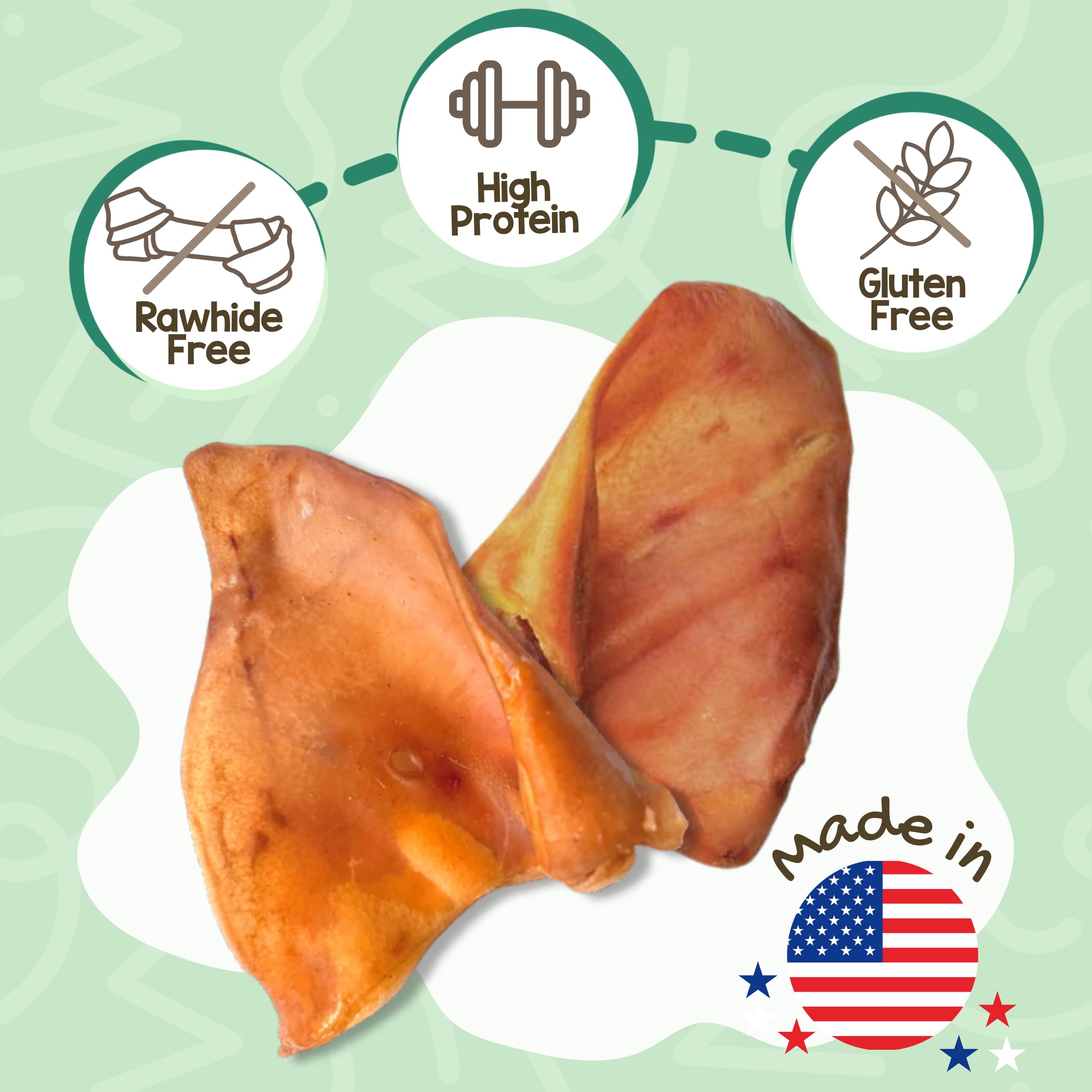 Nature Gnaws Oreilles de porc – aperçu sur la texture dense pour mastiquer longtemps.