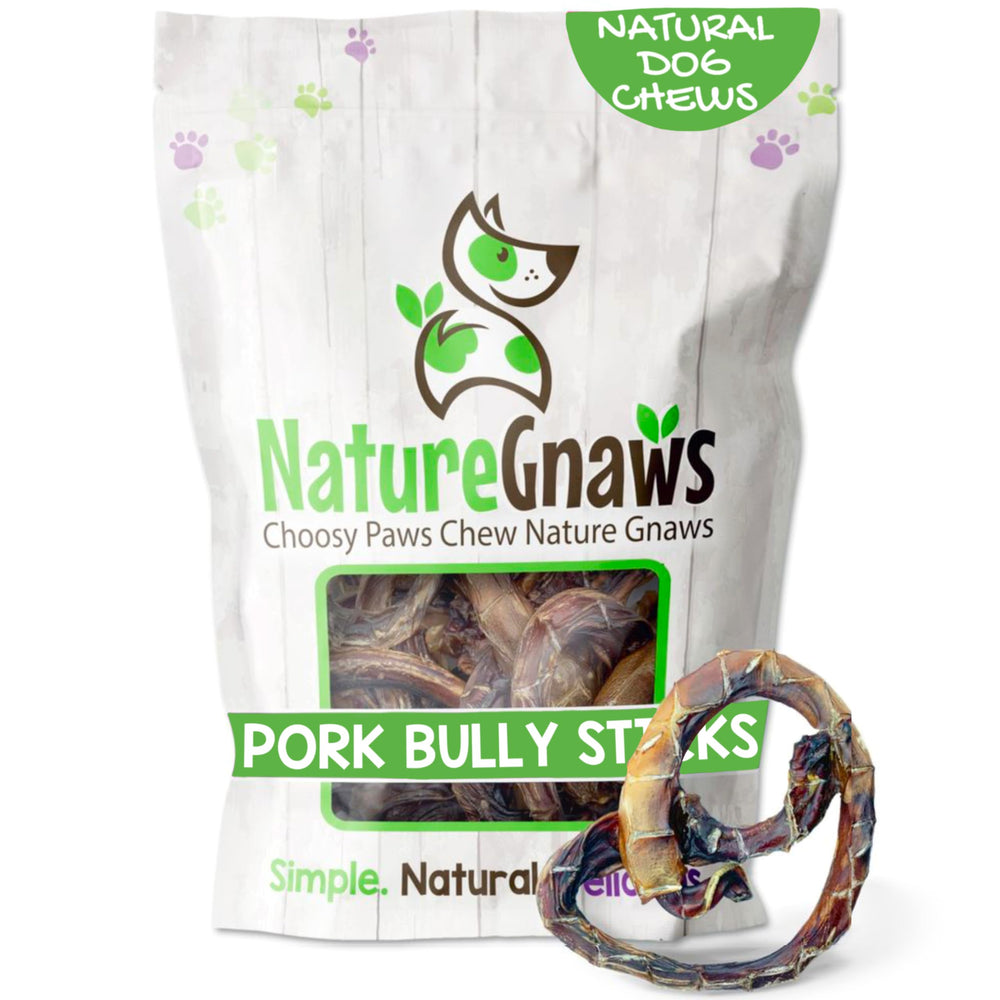 Nature Gnaws Paquet baton porc bretzels: friandise naturelle pour occuper les chiens.