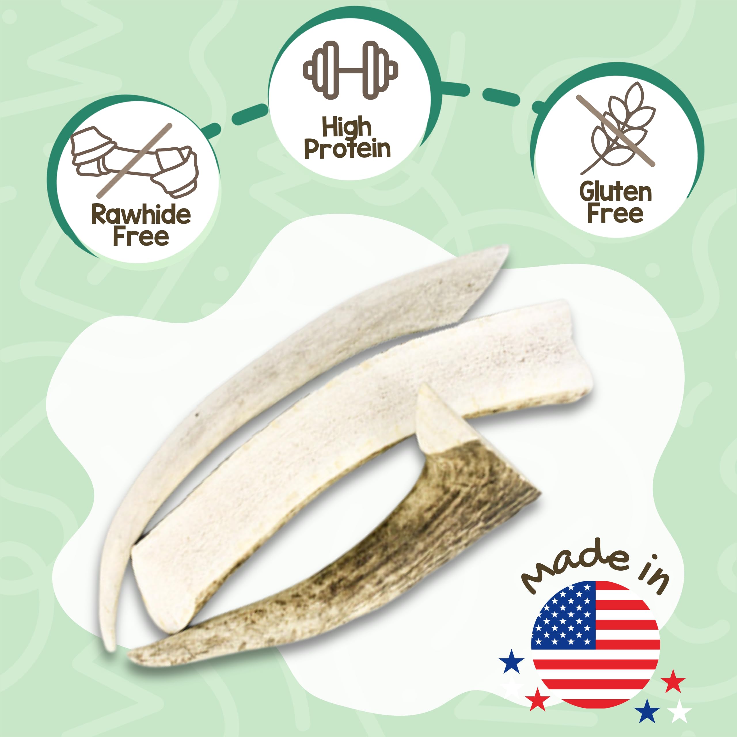 Ramures de cerf Nature Gnaws en tranches pour chien, mâchage durable et sans céréales.