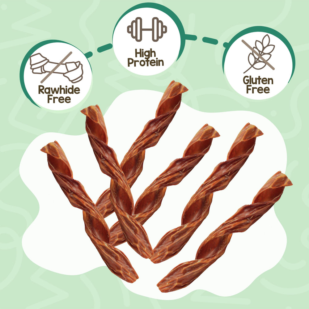 Nature Gnaws Ressorts Gosier Boeuf 7-8 Pouces, idéal pour mastiquer longtemps et calmement.