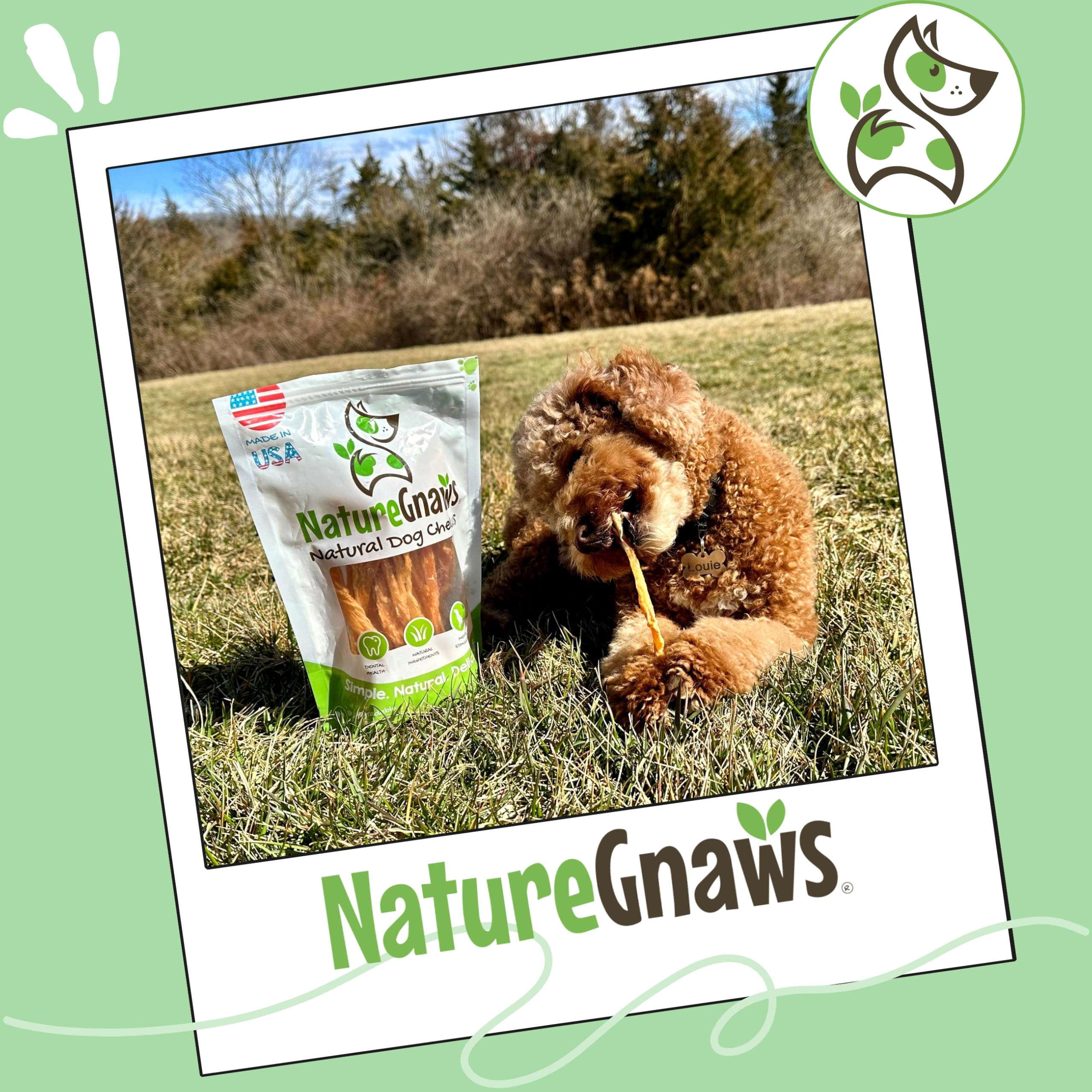 Nature Gnaws – snack naturel en tendons de dinde pour réconfort et distraction.