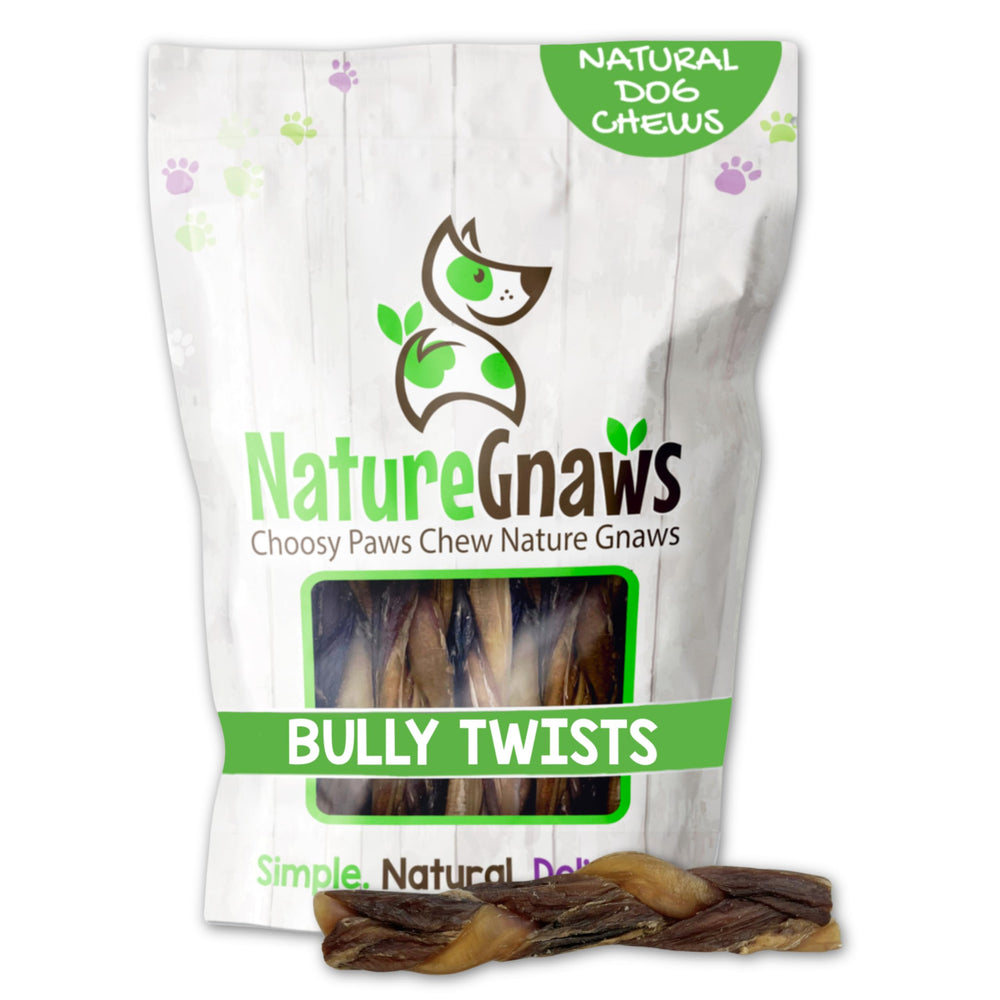 Nature Gnaws tresses bully emballage : aperçu clair du produit.