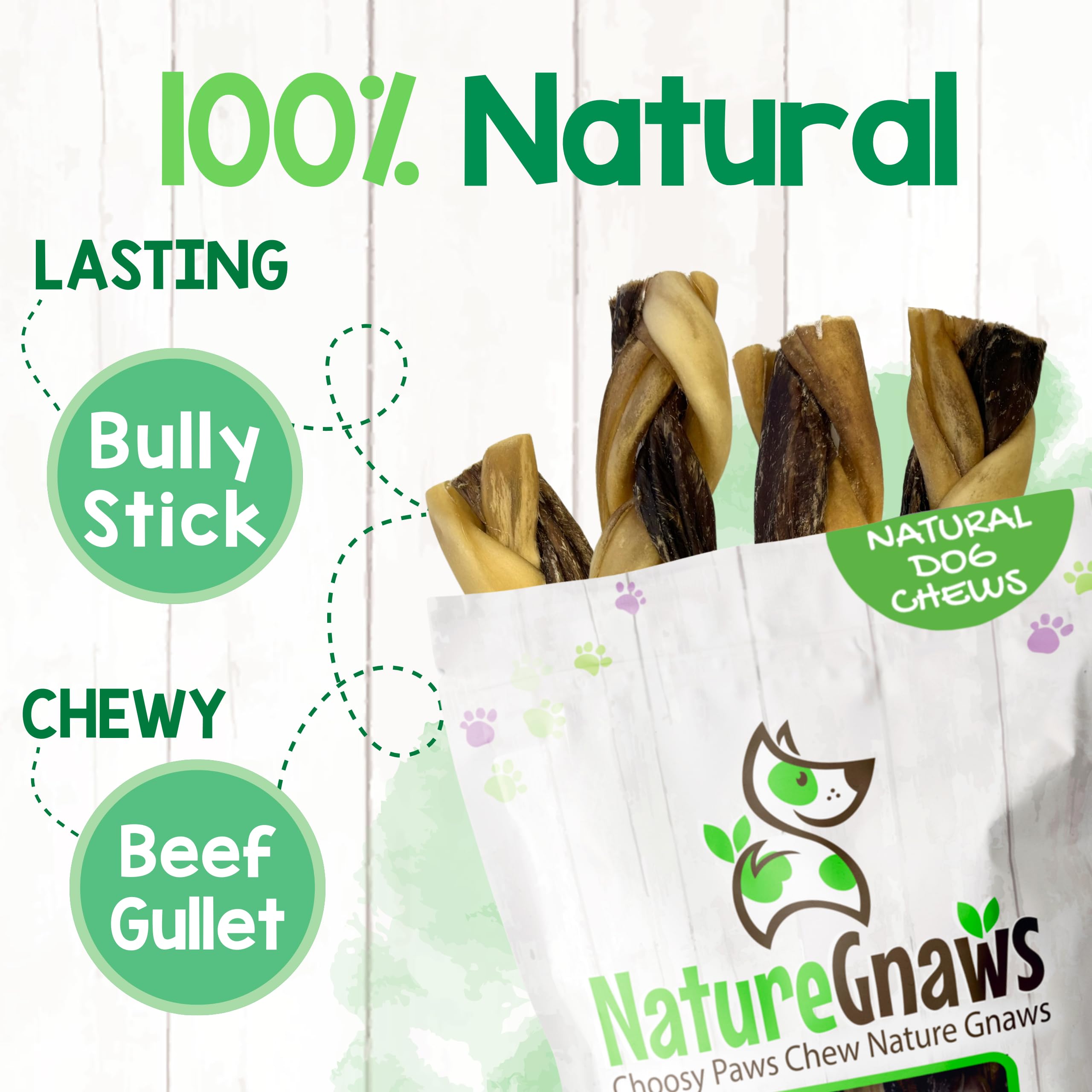 Nature Gnaws tresses bully sans odeur : alternative naturelle pour les chiens sensibles.