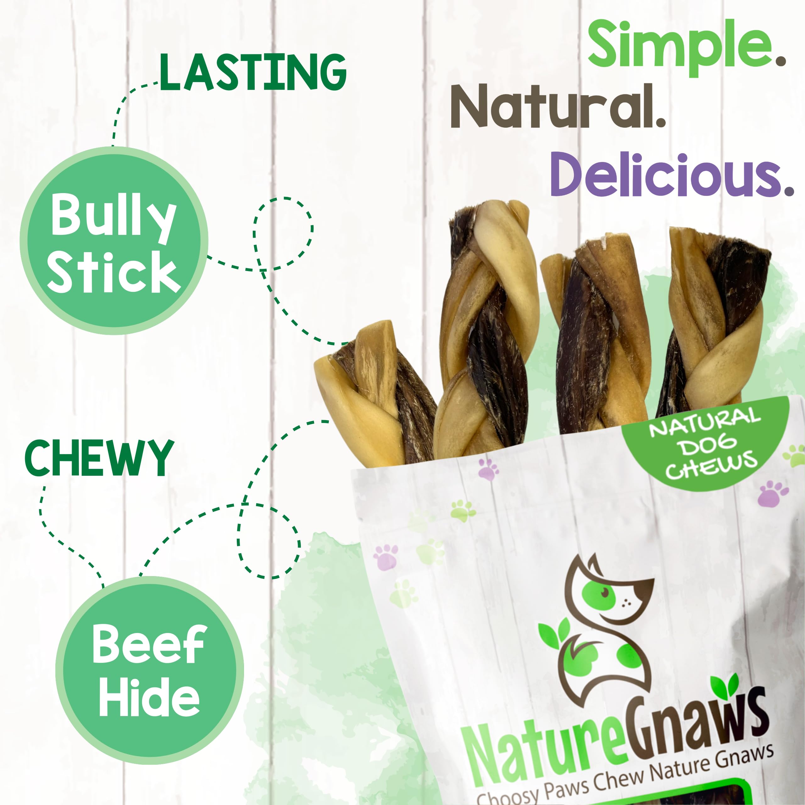 Nature Gnaws usage quotidien – récompense savoureuse pour chiens.