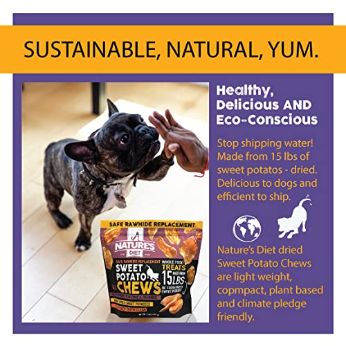 Nature's Diet friandises-patates-douces-sante-chiens, collation saine et savoureuse pour chiens actifs.