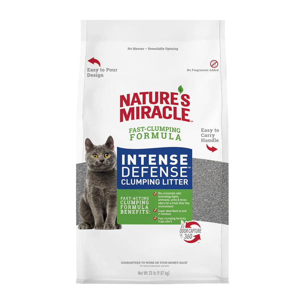 Nature's Miracle Intense Defense Litière facilite le nettoyage rapide du bac.