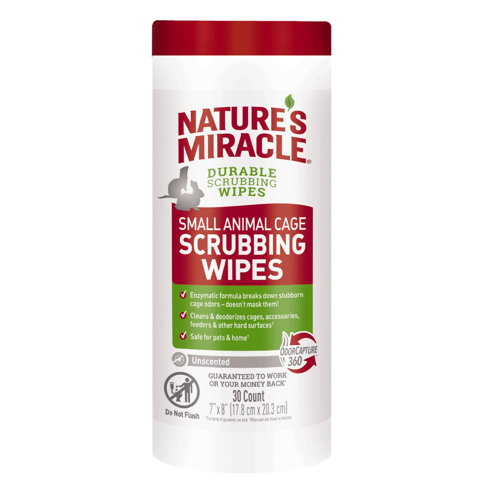 Nature’s Miracle lingettes pour cage d'animaux – nettoyage rapide et odeurs neutralisées.