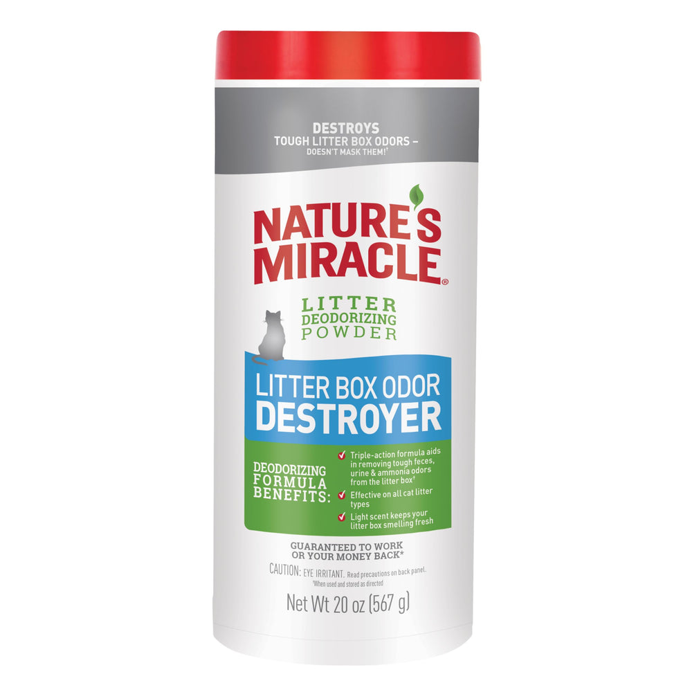 Nature's Miracle désodorisant pour bac à litière — bouteille visible et odeurs maîtrisées