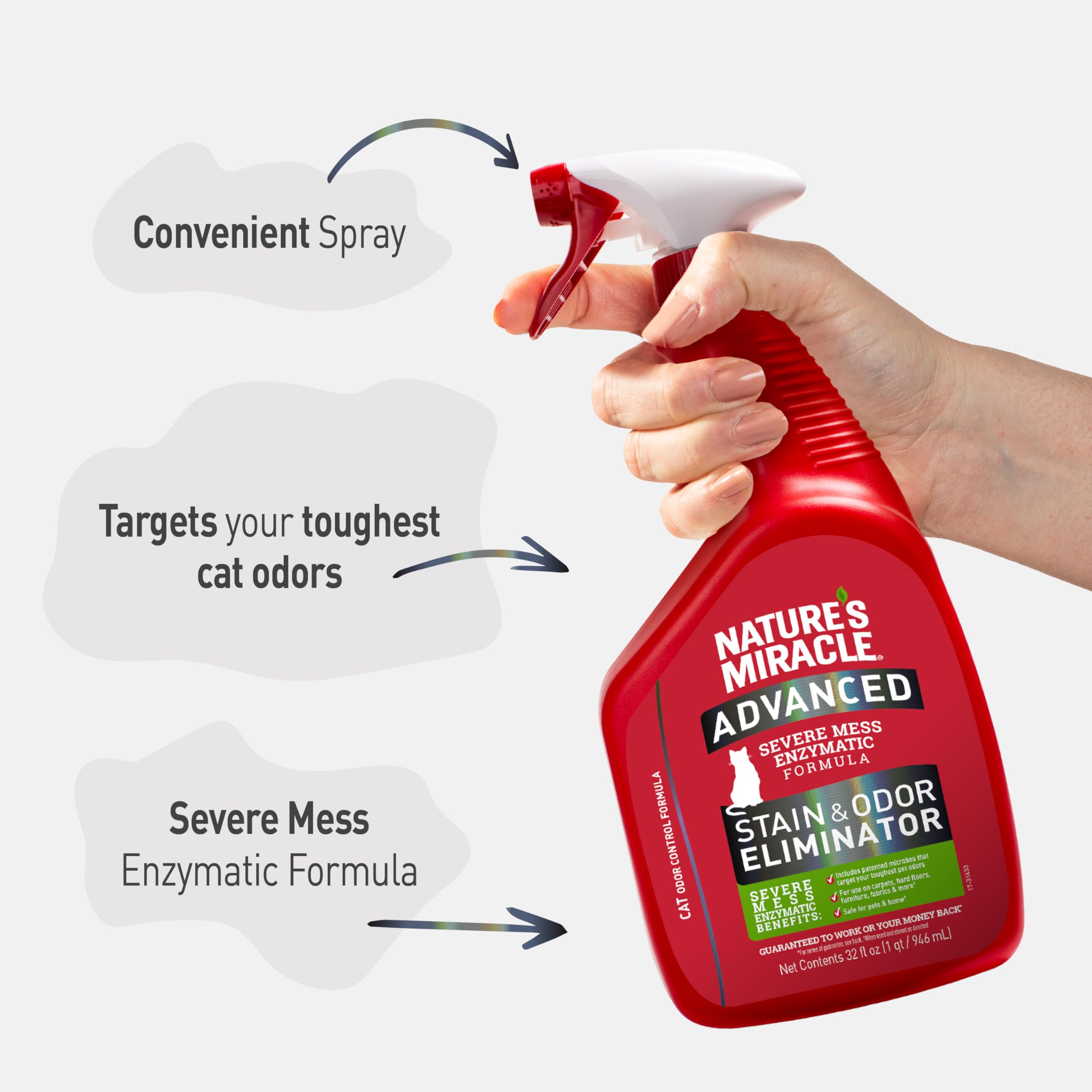 Nature's Miracle pour tapis et sols : nettoie les fibres sans abîmer les surfaces.