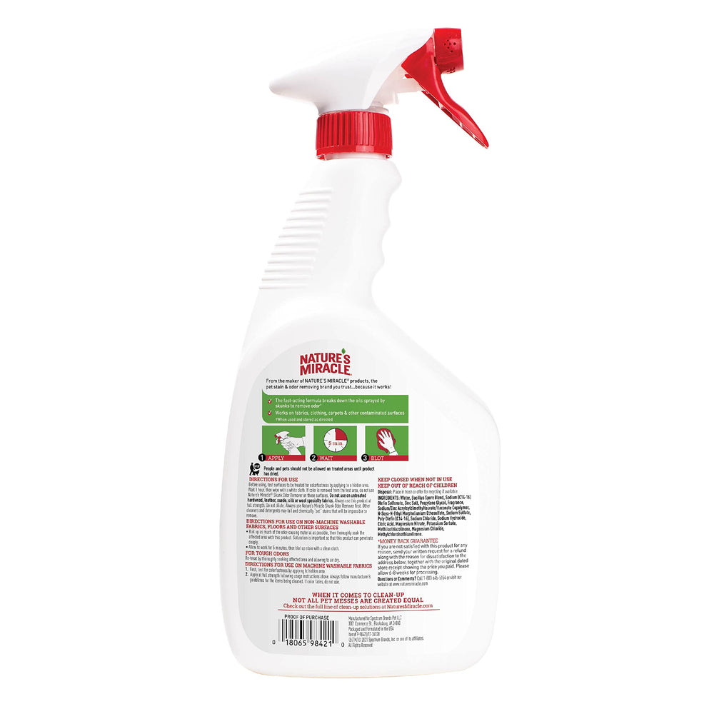 Nature’s Miracle Skunk Odor Remover, pulvérisateur lavande, utilisation simple