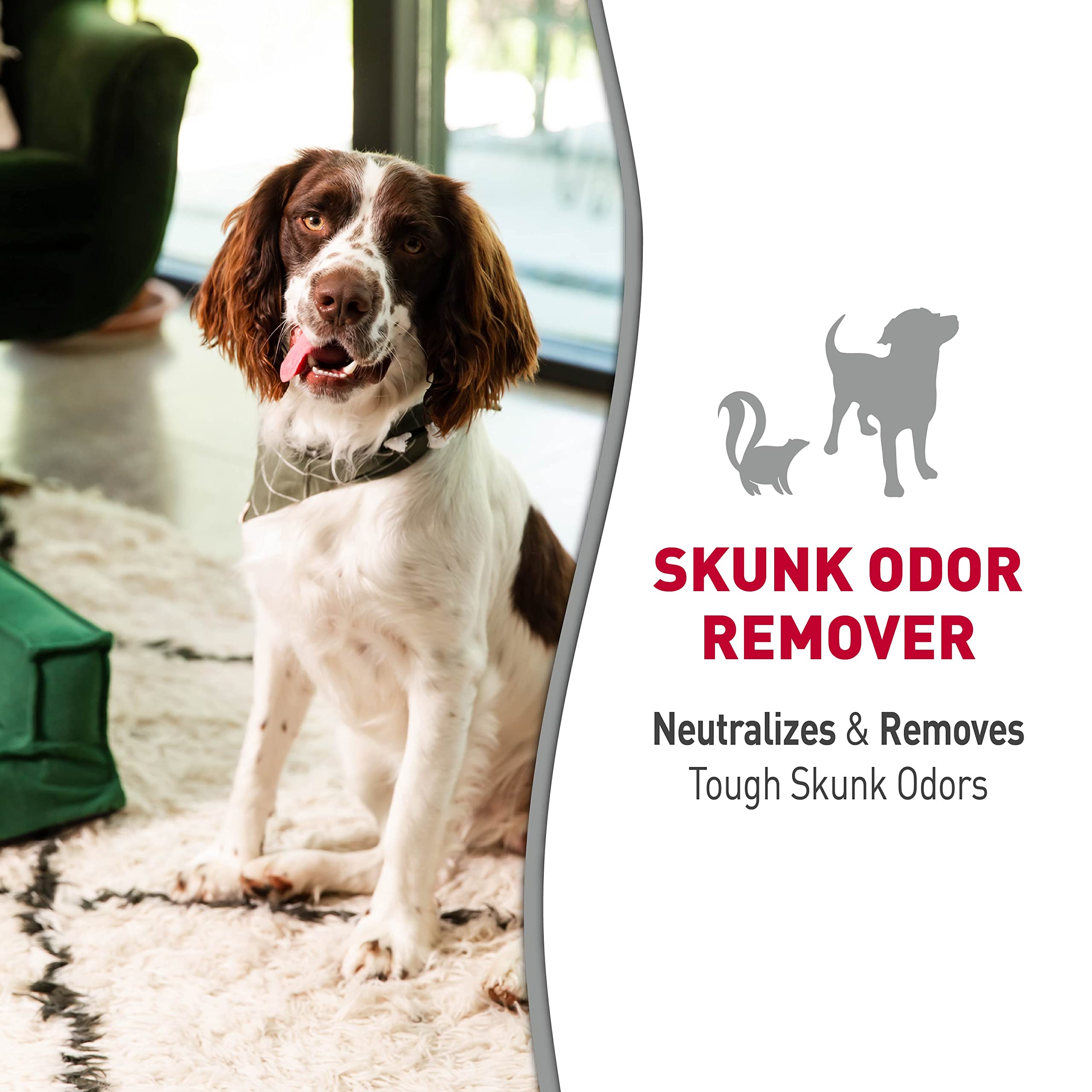 Nature’s Miracle Skunk Odor Remover, surfaces textiles et tissus rafraîchissent après traitement