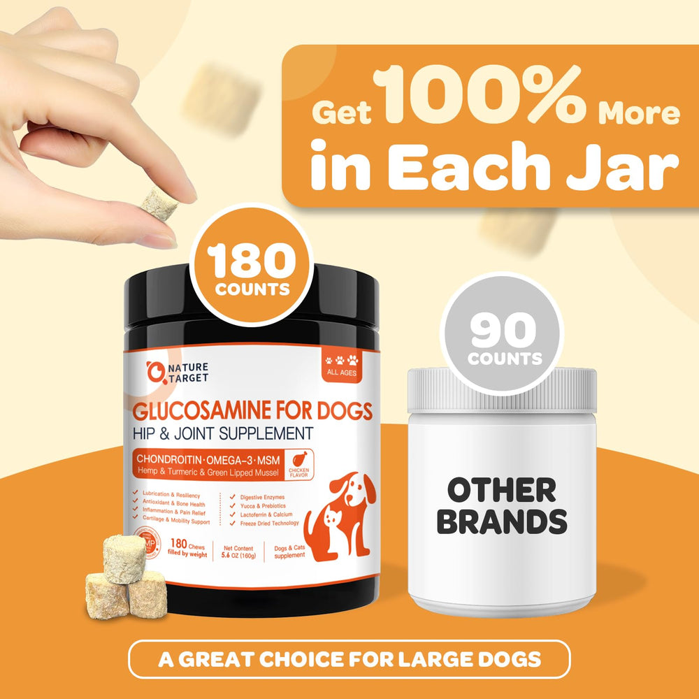 Nature Target friandises-glucosamine-chien-mobilite-flexibilite aide les articulations pour chiens actifs