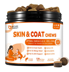 NATURE TARGET Omega-3 pour chien – bouchées au saumon, soutien peau et pelage.