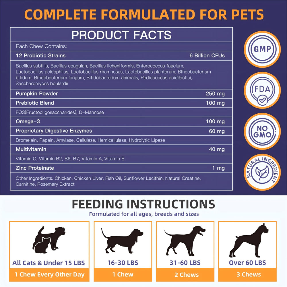 NATURE TARGET Probiotiques pour chiens, d-mannose pour le soutien urinaire.